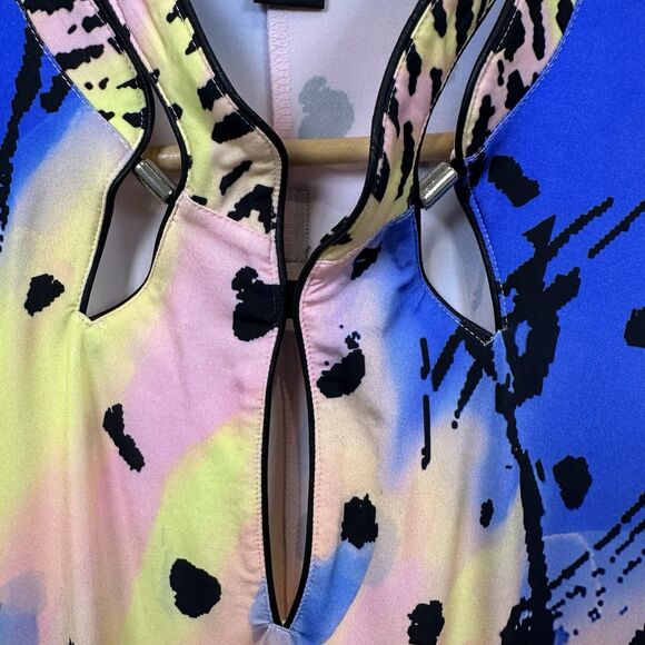 Jamie Sadock Golf Dress XL Sleeveless Pink Blue Abstract Colorful Luna Bright - Picture 6 of 12